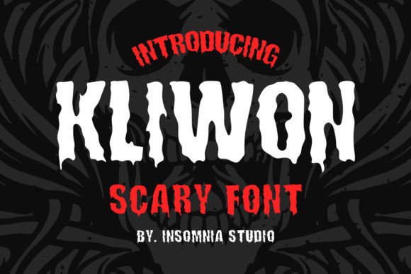 Kliwon Scary: A Bold Display Font for Halloween Crafts and Dark-Themed Designs